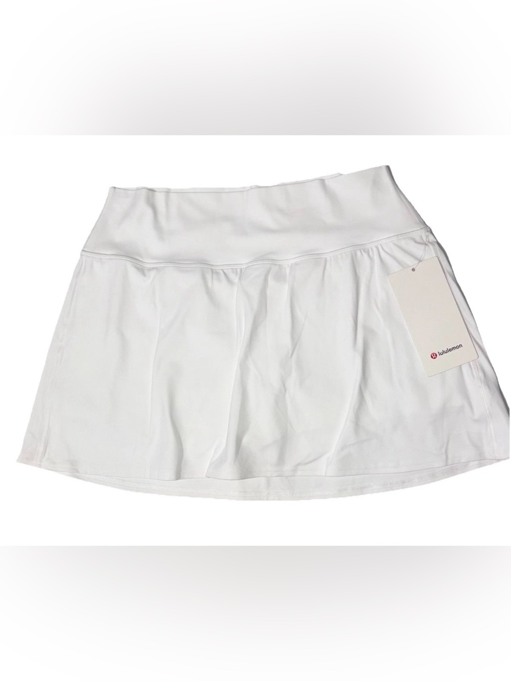 NWT*LULULEMON*SIZE 14•ALIGN HIGH RISE SKIRT•SHORTS W/POCKETS* AUTHENTIC• WHITE
